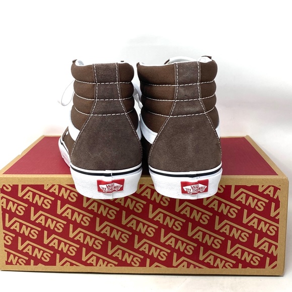 VANS Sk8-Hi Casual Shoe Suede Canvas Skate Sneaker Brown White Women VN0A5JMJ8EE - Picture 6 of 10